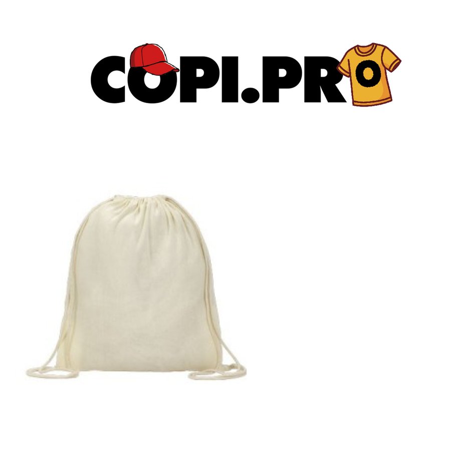Mochila de tela personalizada Beige (Algodón Orgánico) 120gr